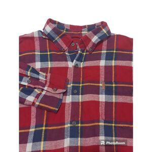 CHAPS Performance Ralph Lauren Men's Size XXL Flannel‎ Button Down Red Plaid
